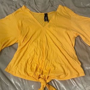 Bobbi Yellow Top with tie detail in the front